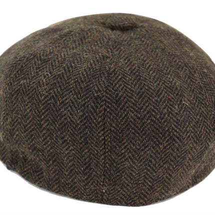 Mens Peaky Blinders Tweed Gatsby Flat Baker Hat With Razor Blade