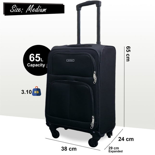 Expandable Soft Shell 4 Wheel Luggage Travel Cabin Suitcase Set Holiday Bags