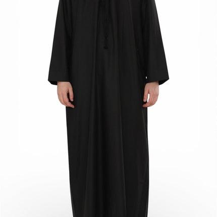 Men's Eid Black Moroccan Jubba Robe Djellaba Ramadan Eid Thobe - HM11