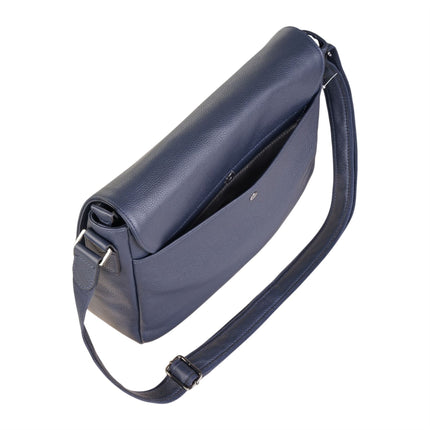 Genuine Leather Navy Laptop Bag Travel Work Messenger Satchel - Camden