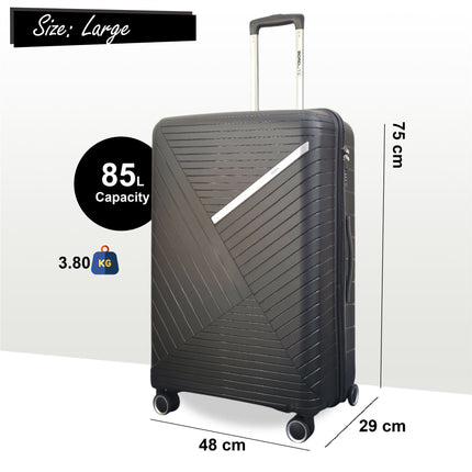 Robust PP Hard Shell 8 Wheels Luggage Travel Holiday Cabin Suitcase Set