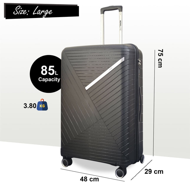 Robust PP Hard Shell 8 Wheels Luggage Travel Holiday Cabin Suitcase Set