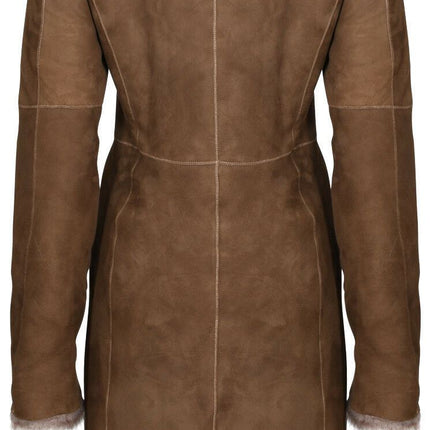 Womens Toscana Sheepskin Suede Trench Coat-Tbilisi