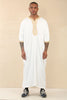 Men's White Moroccan Thobe Jubba Robe Eid Djellaba Gandoura