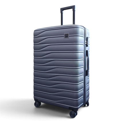 Hardshell Charcoal Grey Suitcase Set Robust 8 Wheel Luggage Cabin Case Bag