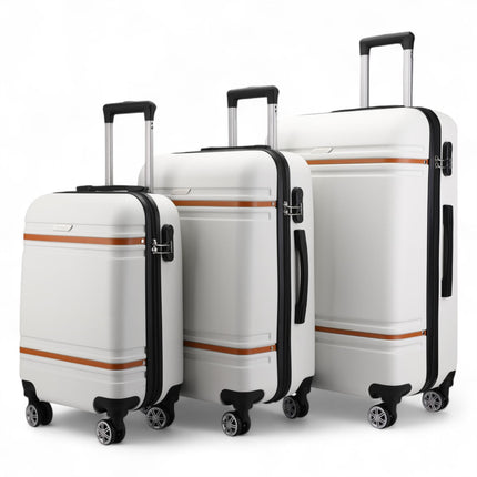 Hard Shell Modern Dual 4 Wheel Luggage Suitcase Set