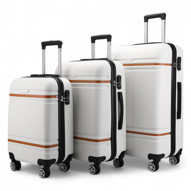 Hard Shell Modern Dual 4 Wheel Luggage Suitcase Set