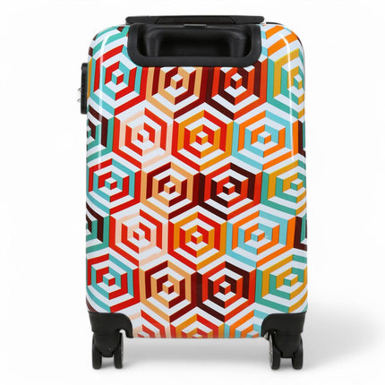 Strong Expandable Hard Shell Dual 4 Wheel Suitcase Set Print Luggage Cabin Travel Bag