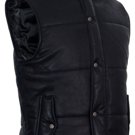 Mens Classic Leather Puffer Waistcoat-Nottingham