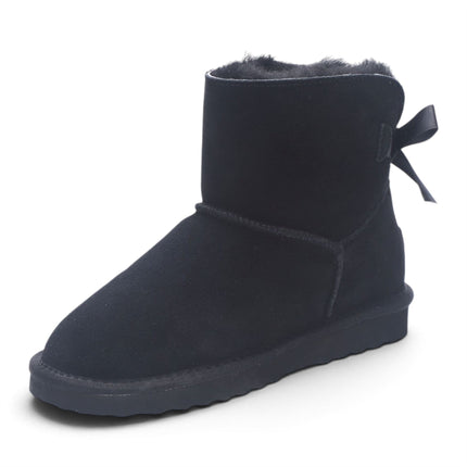 Women's Black Genuine Sheepskin Real Fur Winter Ankle Boots - Eclipse