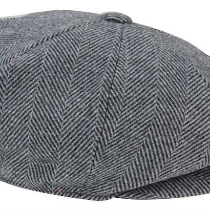 Mens Peaky Blinders Tweed Gatsby Flat Baker Hat With Razor Blade