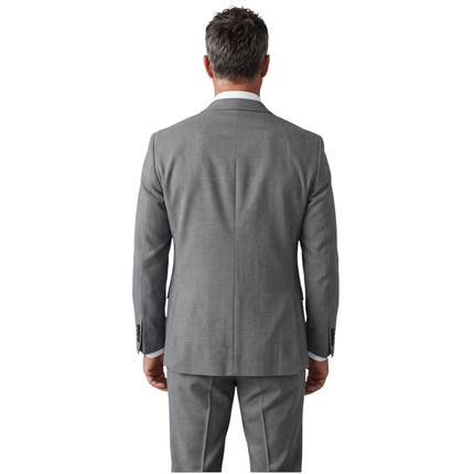 Men's Grey Formal 3 Piece Tailored Fit Plain Suit - IM4