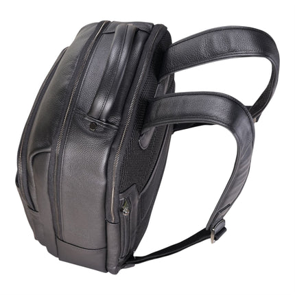 Genuine Leather Black Vintage Rucksack Laptop Bag Travel Backpack - Capri