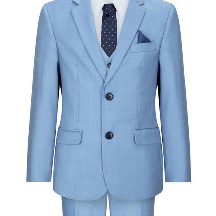 Boys 3 Piece Light Blue Classic Retro Suit