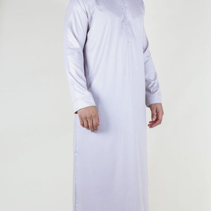 Men's Beige Thobe Robe Satin Emirati Islamic Jubba Eid Regular Fit