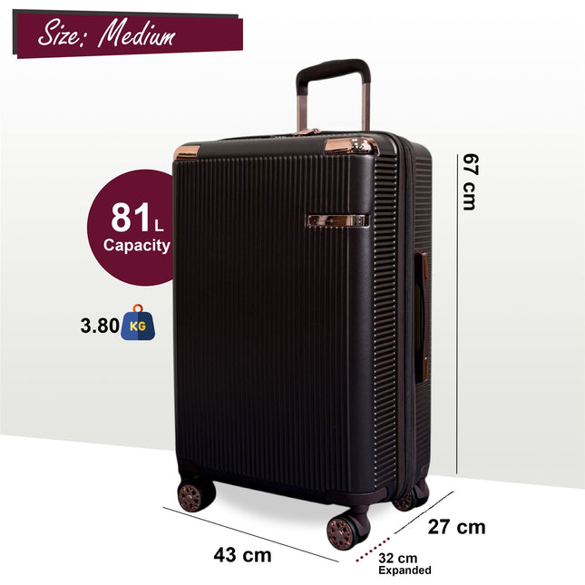 Expandable Hard Shell 8 Wheels Luggage Travel Cabin Suitcase Set