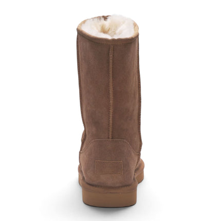 Men's Genuine Sheepskin Chestnut Suede Winter Ankle Boots - Denver