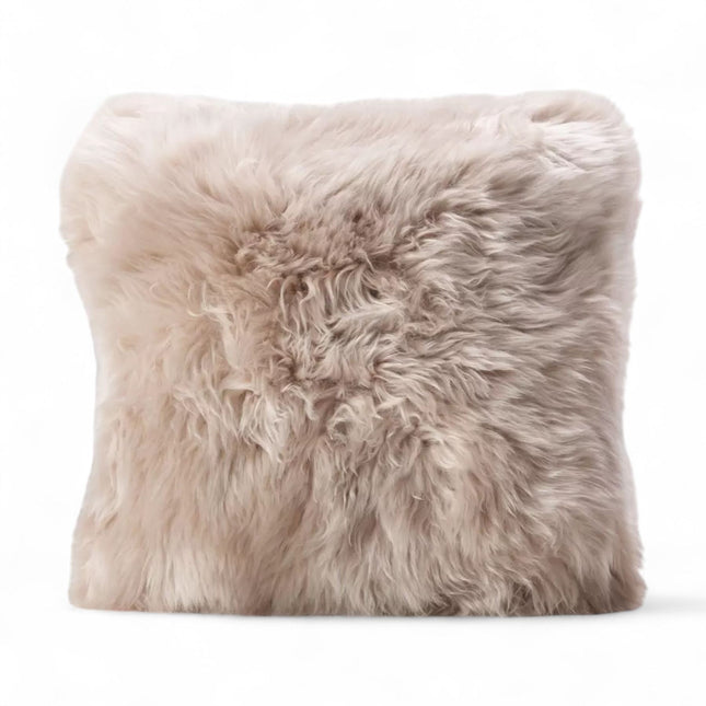Genuine Sheepskin Taupe  40x40cm Real Wool Single Sided Cushion