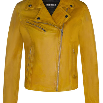 Womens Leather Classic Biker Brando Jacket-Baku