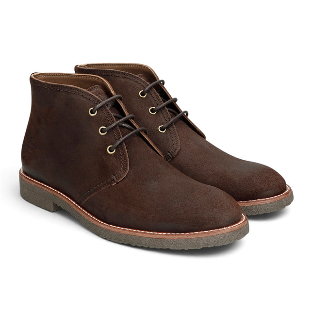 Panama Jack Men's Brown Leather Waterproof Lace-Up Desert Boots - Gael C37