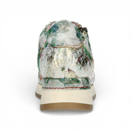 Laura Vita Women's Gycmo 58 Green Floral Leather Trainers Sneaker Shoes