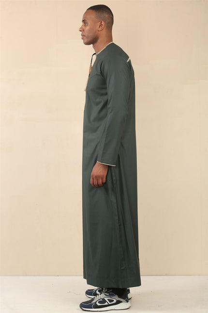 Men's Omani Eid Green Thobe  Saudi Emirati Jubba Robe