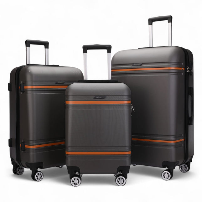 Hard Shell Modern Dual 4 Wheel Luggage Suitcase Set