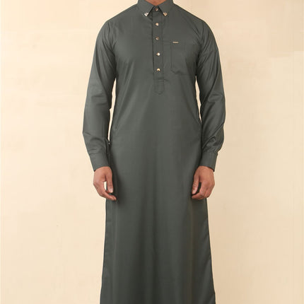 Men's Green Thobe Arab Saudi Emirati Islamic Clothing Jubba Robe