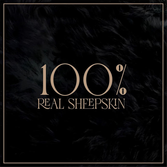 Genuine Sheepskin Black Double Natural Fluffy Silky Soft Real Wool Rug