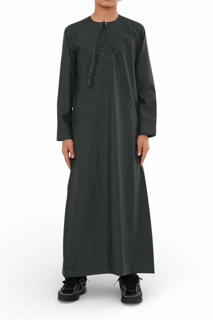 Kids Boys Ramadan Eid Green Moroccan Jubba Robe Djellaba Thobe - K-TT008