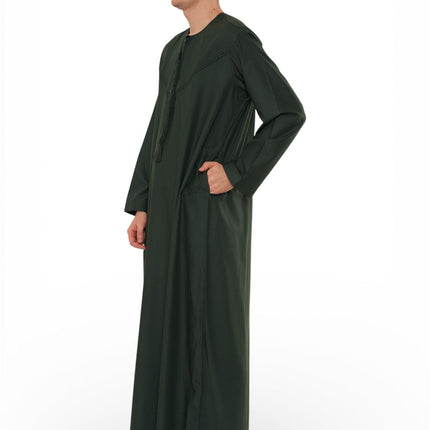Men's Eid Green Moroccan Jubba Robe Djellaba Ramadan Eid Thobe - HM11