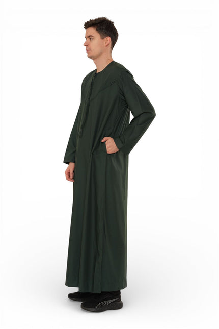 Men's Eid Green Moroccan Jubba Robe Djellaba Ramadan Eid Thobe - HM11