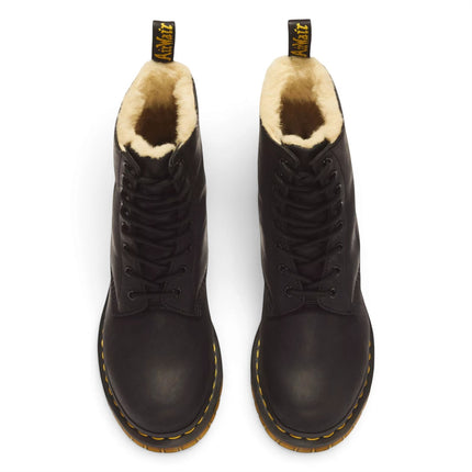 Dr Martens 1460 Serena Black Faux Fur Lined Leather Boots - 21797001