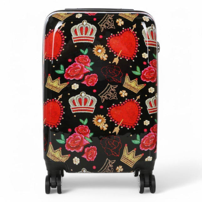 Strong Expandable Hard Shell Dual 4 Wheel Suitcase Set Print Luggage Cabin Travel Bag