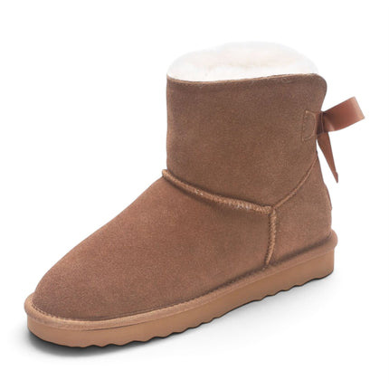 Women's Chestnut Tan Genuine Sheepskin Real Fur Winter Ankle Boots - Eclipse