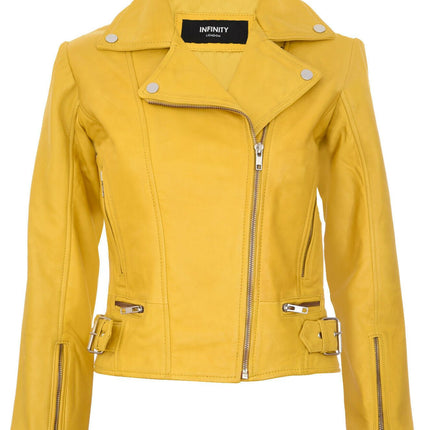 Womens Leather Biker Jacket-Stockholm