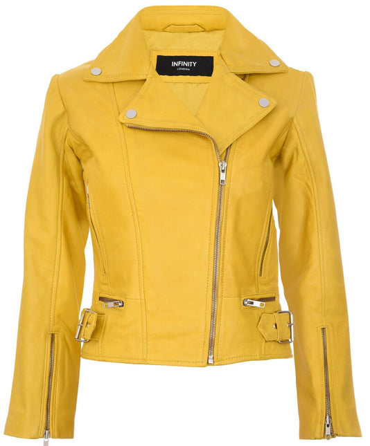 Womens Leather Biker Jacket-Stockholm
