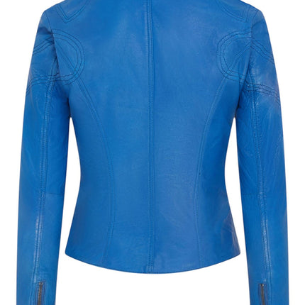 Womens Slim-Fit Leather Biker Jacket-Maldon