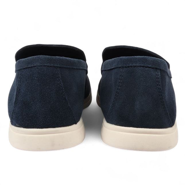Men’s Durable Navy Slip-On Loafers with Cushioned Insole