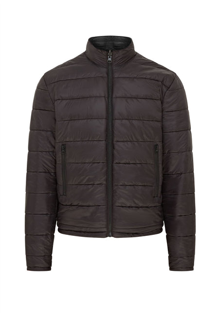 Mens Reversible Hooded Leather Jacket Premium Lambskin Napa