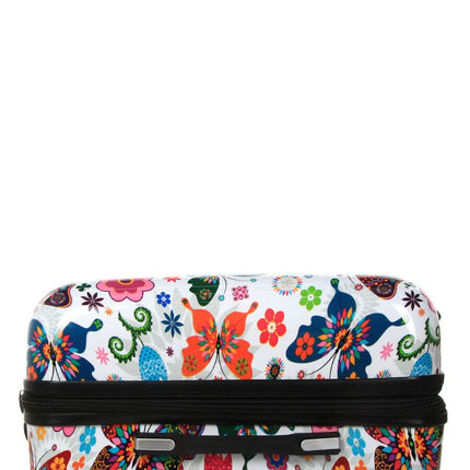 Hard Shell Printed Dual 4 Wheel Luggage Suitcase