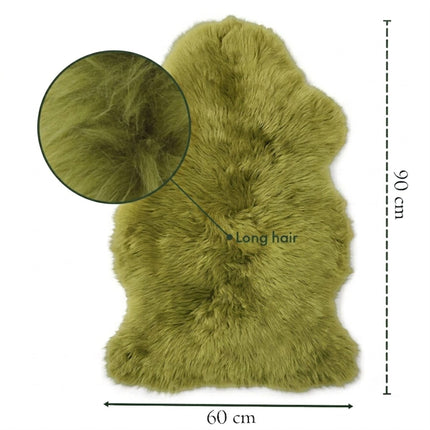 Genuine Green Sheepskin Natural Silky Soft Fluffy Real Wool Rug