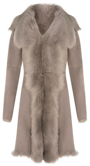 Womens Toscana Sheepskin Suede Trench Coat-Tbilisi