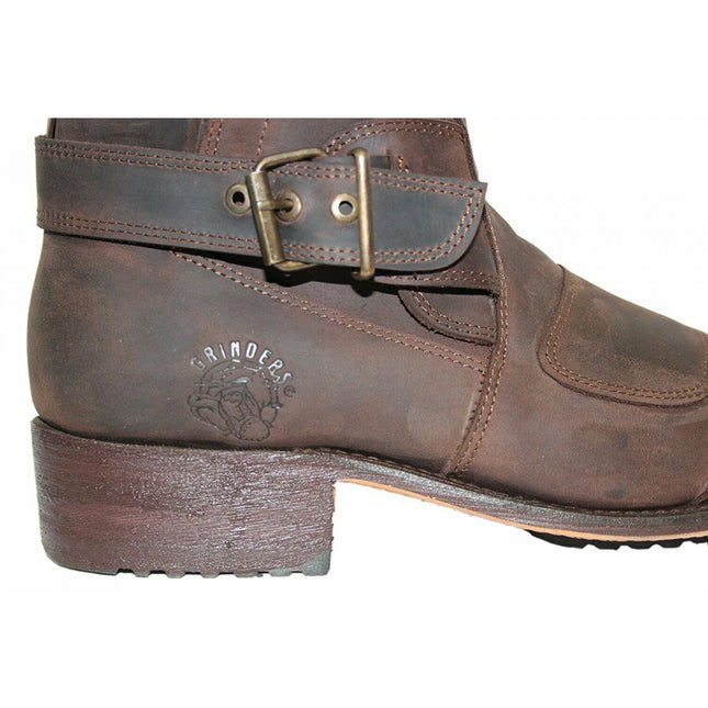 Grinders Mens Brown Leather Cowboy Boots - Route 66