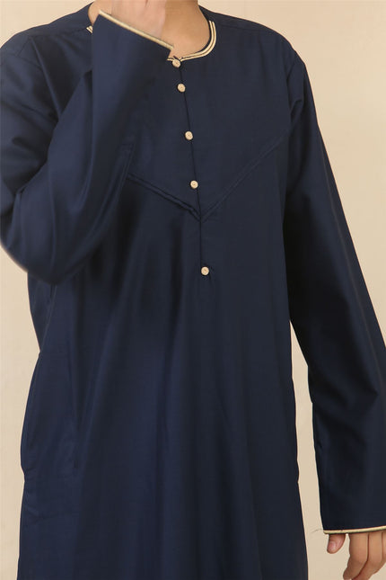 Kid's Boys Blue Omani Eid Thobe  Saudi Emirati Jubba Robe