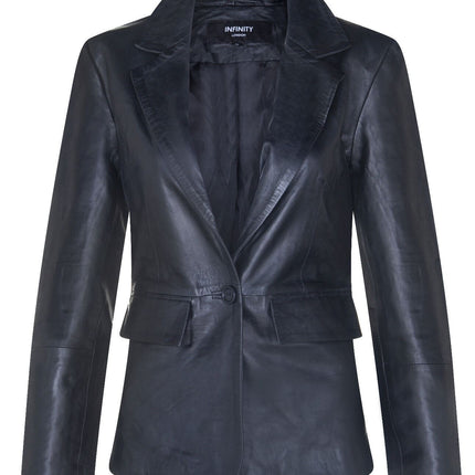Womens Soft Leather Blazer Jacket-Apeldoorn