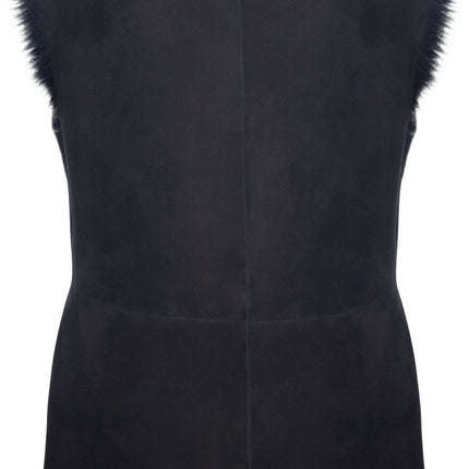 Women's Black Toscana Sheepskin Buttoned Gilet-Manama