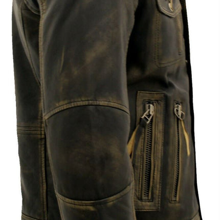 Men's Leather Retro Biker Jacket-Toronto