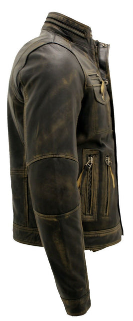 Men's Leather Retro Biker Jacket-Toronto