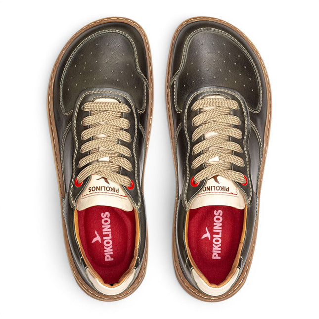 Pikolinos Pine Green Leather Sneakers Trainer Barefoot Shoes - Aranjuez